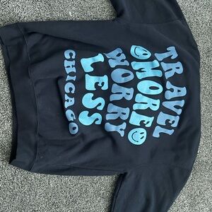 Men's Black Sweater with Blue Graphic